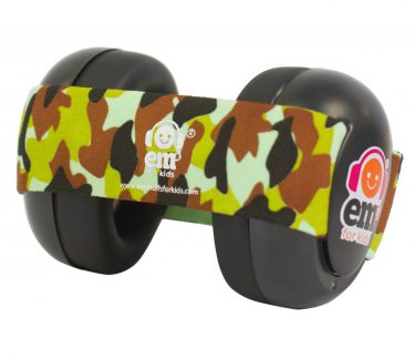 Ems for Kids Baby Ear Defenders (BLACK) – Army Camo Headband